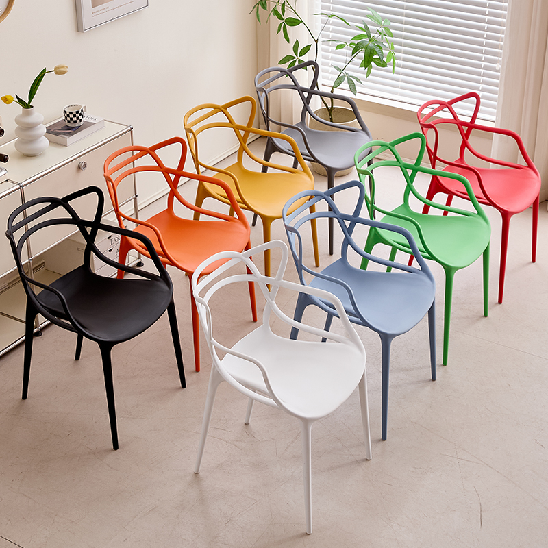 Artistic Woven-Frame Plastic Armchair