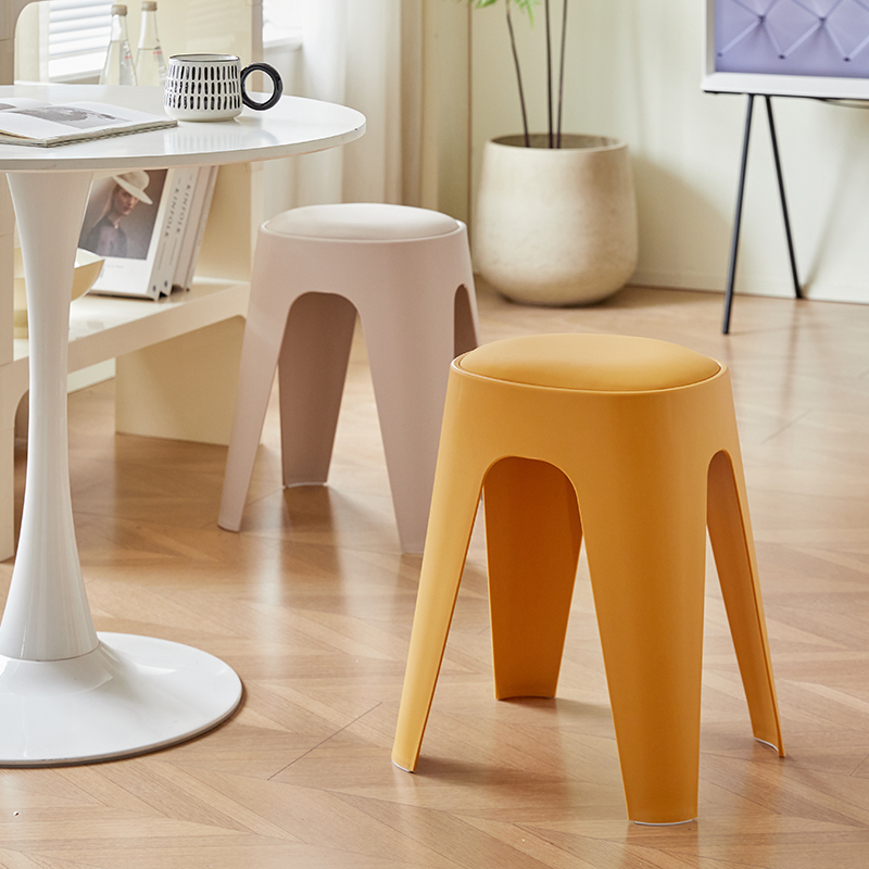 Curved Leg Stackable Plastic Stool