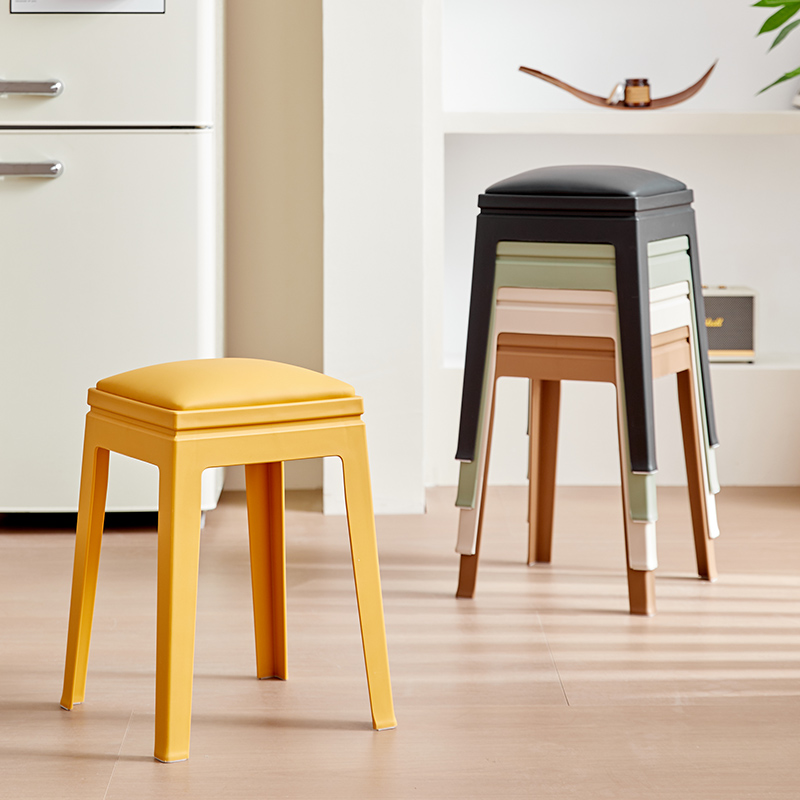 Cushioned Stackable Plastic Stool