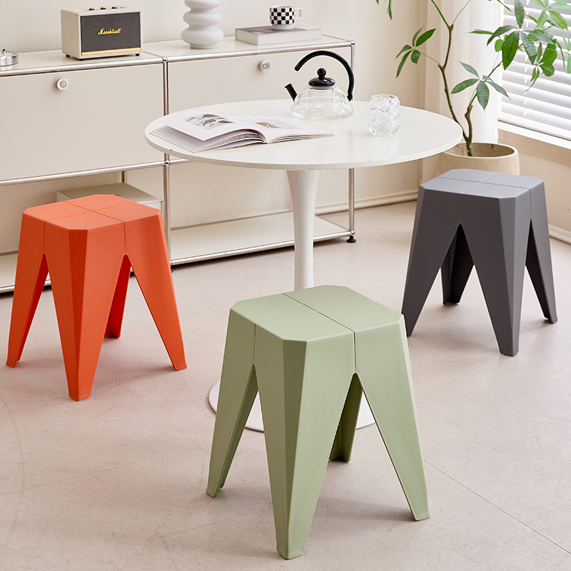 Modular Geometric Plastic Stool