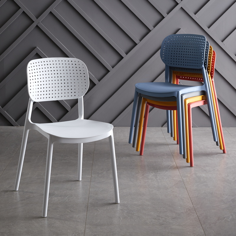 Perforated-Back Stackable Plastic Chair