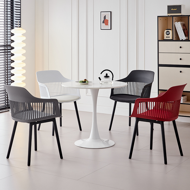 Slatted-Back Plastic Armchair